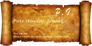 Petrikovich Izmael névjegykártya